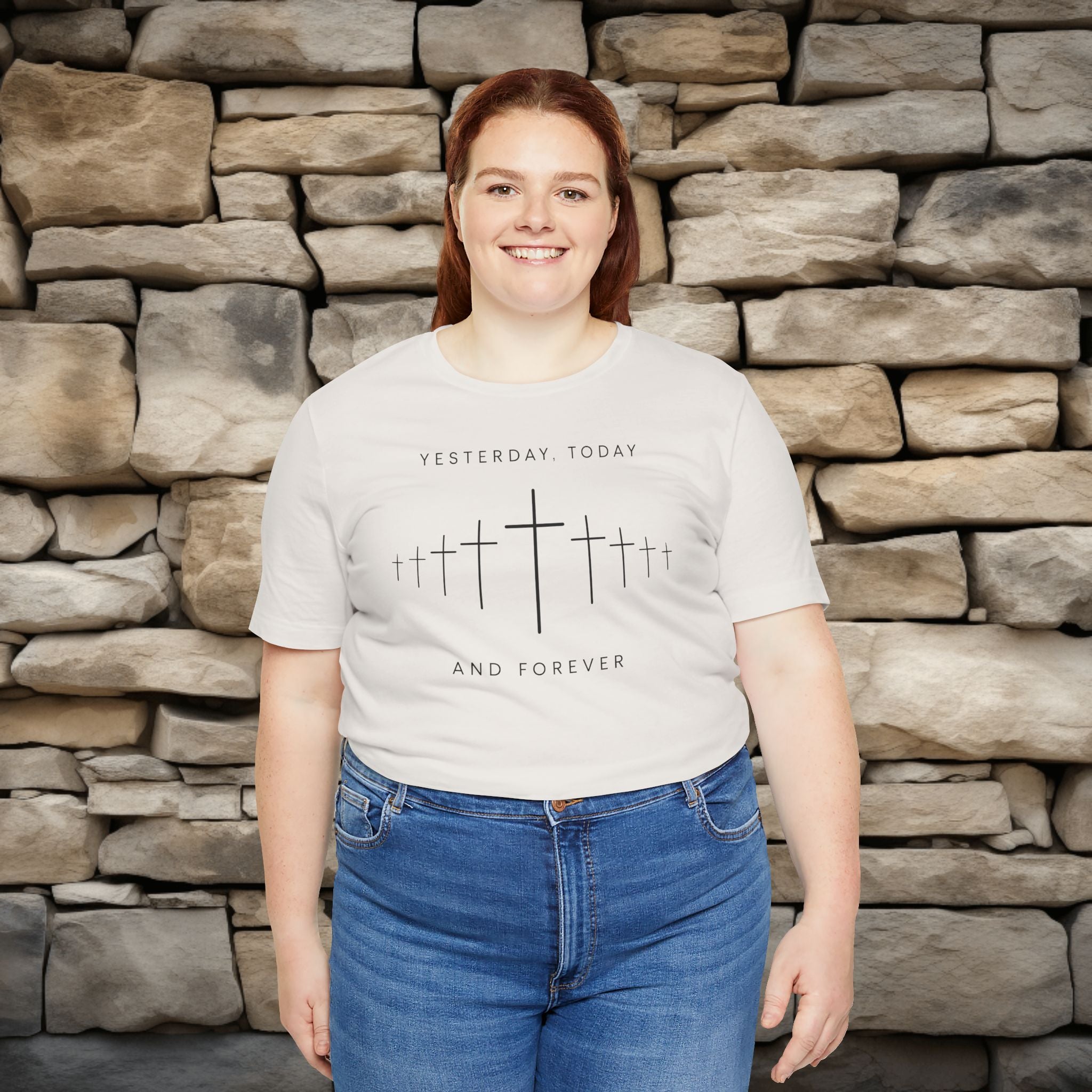 Faith-Inspired Short Sleeve Tee - Yesterday Today and Forever