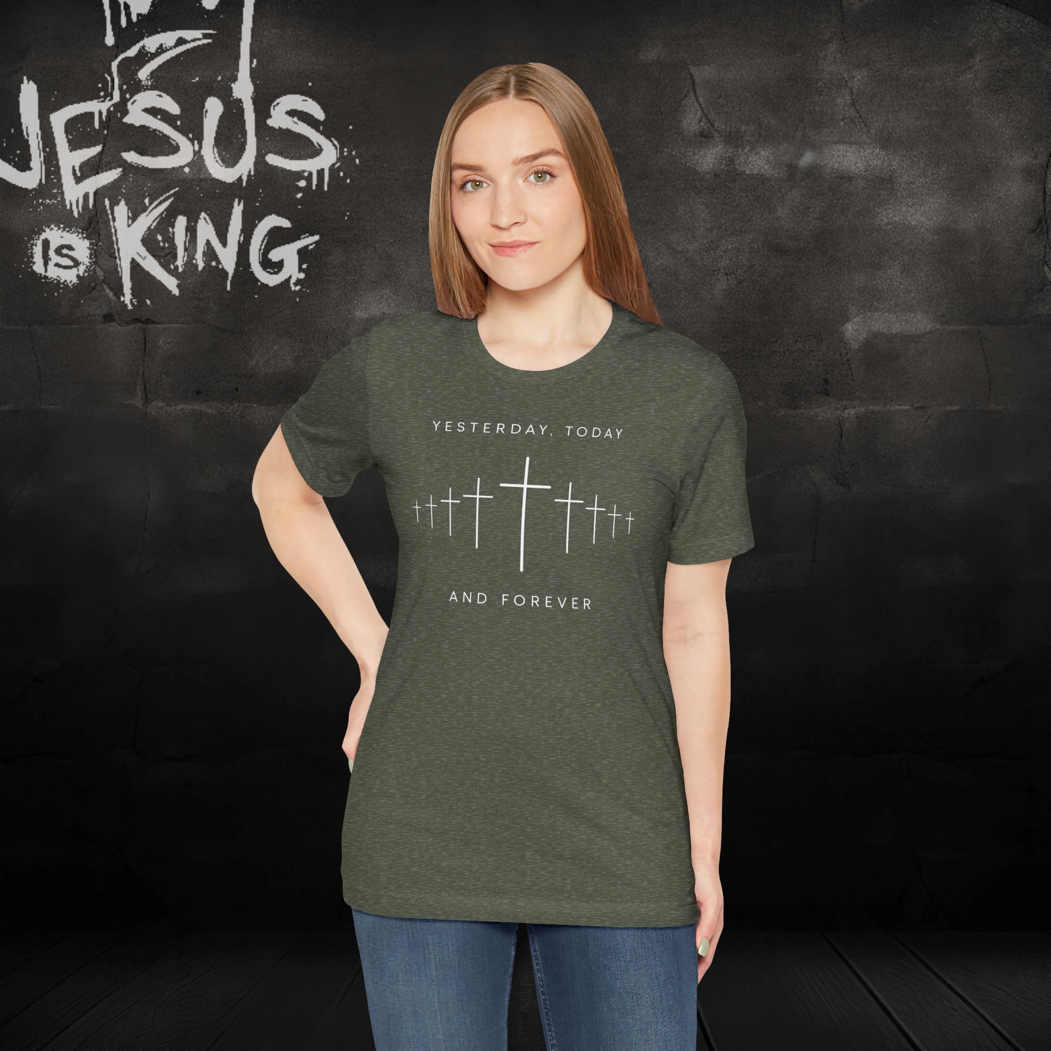 Faith-Inspired Short Sleeve Tee - Yesterday Today and Forever